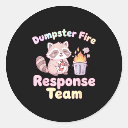 Dumpster Fire Resnse Team Raccoon Kawaii  Ronde Sticker (Voorkant)