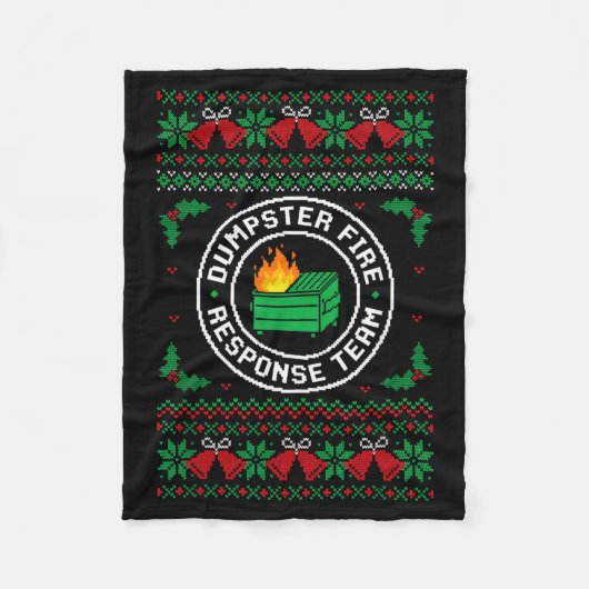 Dumpster Fire Resnse Team Ugly Christmas Sweater X Fleece Deken (Voorkant)
