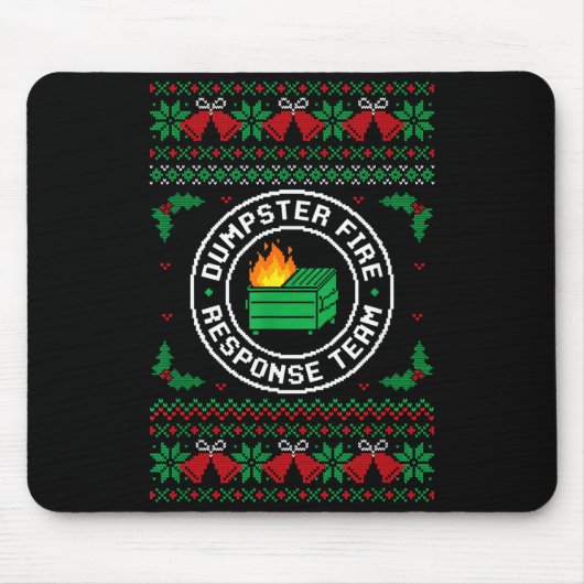 Dumpster Fire Resnse Team Ugly Christmas Sweater X Muismat (Voorkant)