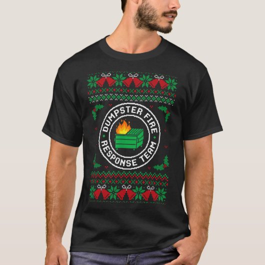 Dumpster Fire Resnse Team Ugly Christmas Sweater X T-shirt (Voorkant)