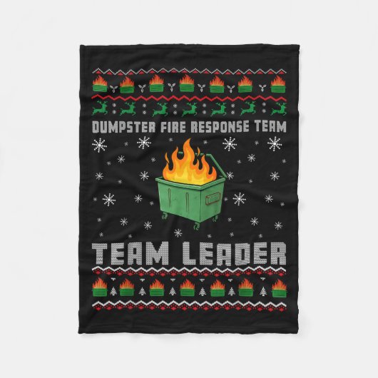 Dumpster Fire Resnse Team Ugly Christmas Sweaters  Fleece Deken (Voorkant)