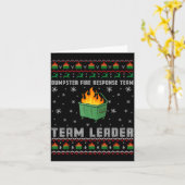 Dumpster Fire Resnse Team Ugly Christmas Sweaters Kaart (Gele Bloem)