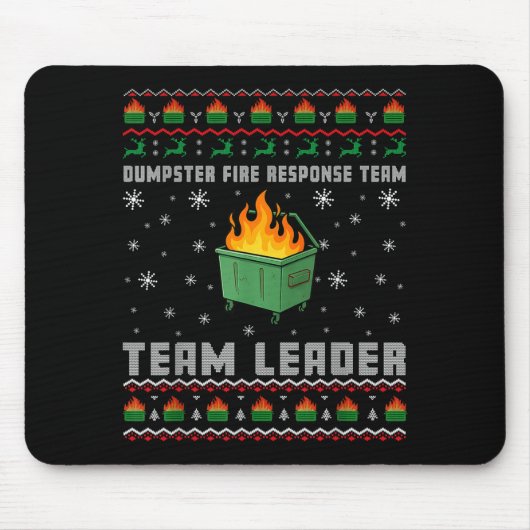 Dumpster Fire Resnse Team Ugly Christmas Sweaters  Muismat (Voorkant)