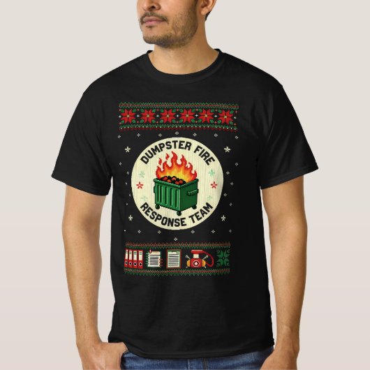 Dumpster Fire Response Team – Chaos Controle Humor T-shirt (Voorkant)