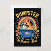 Dumpster Fire Response Team Sarcasm Meme Funny  Kaart (Voorkant / Achterkant)