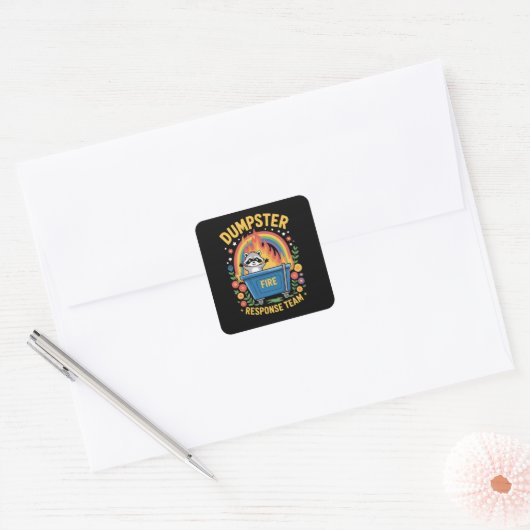 Dumpster Fire Response Team Sarcasm Meme Funny  Vierkante Sticker (Envelop)
