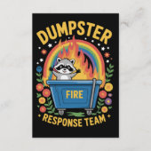 Dumpster Fire Response Team Sarcastische Meme Leuk Kaart (Voorkant)