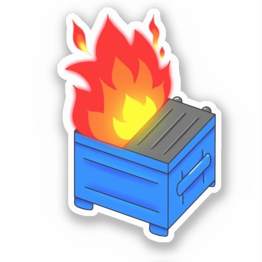 Dumpster Fire Sticker (Voorkant)