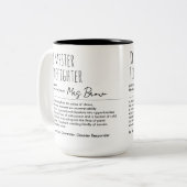 Dumpster Firefighter Funny Definition Custom Name Tweekleurige Koffiemok (Voorkant links)