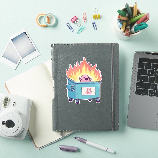 Dumpster on fire, het gaat goed sticker (iPad Cover)