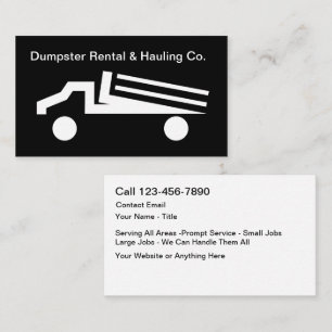 Dumpster Rental Hauling Truck Modern Visitekaartje