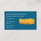 Dumpster Rental & Trash Hauling Visitekaartje (Voorkant)