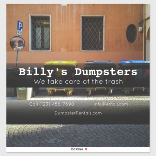 Dumpster-verhuurbedrijf voertuig reclamebedrijf sticker (Vel)