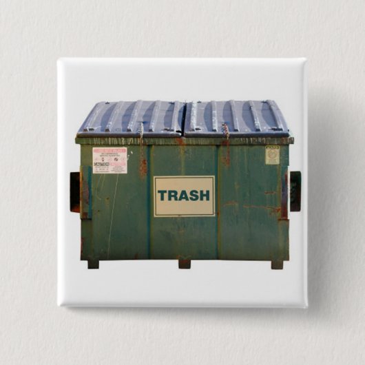 Dumpster Vierkante Button 5,1 Cm (Voorkant)