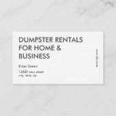 Dumpster Visitekaartje (Achterkant)