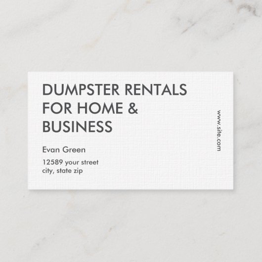 Dumpster Visitekaartje (Achterkant)