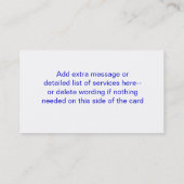  Dumptruck Biz Card2-pas aan Visitekaartje (Achterkant)