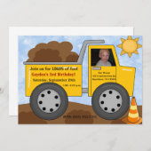 Dumptruck Kinder Foto Birthday Uitnodiging (Voorkant / Achterkant)