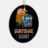 Dumptruck Papa Retro Groovy eervaldag constructie Keramisch Ornament (Rechts)