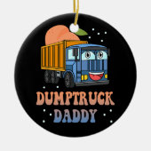 Dumptruck Papa Retro Groovy eervaldag constructie Keramisch Ornament (Voorkant)