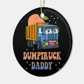 Dumptruck Papa Retro Groovy eervaldag constructie Keramisch Ornament (Links)