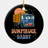 Dumptruck Papa Retro Groovy eervaldag constructie Keramisch Ornament (Achterkant)