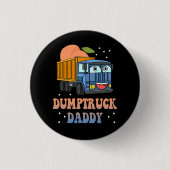 Dumptruck Papa Retro Groovy eervaldag constructie Ronde Button 3,2 Cm (Voorkant)