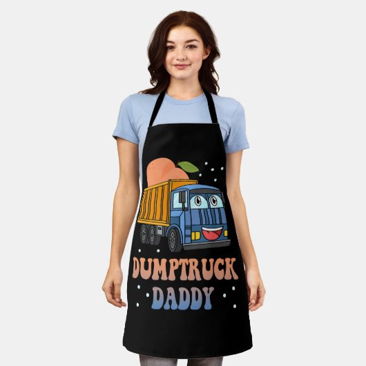 Dumptruck Papa Retro Groovy eervaldag constructie Schort (Gedragen)