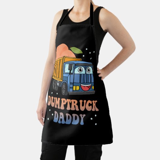 Dumptruck Papa Retro Groovy eervaldag constructie Schort (Insitu)