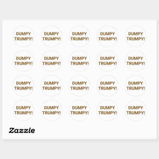 DUMPY TRUMPY Comic Splash-Art Hankamer Artjunkhaus Ronde Sticker (Vel)