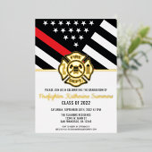 Dun Afstuderen voor brandweerbrandweeruitrusting m Folie Uitnodiging (Staand Voorkant)