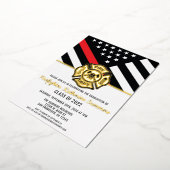 Dun Afstuderen voor brandweerbrandweeruitrusting m Folie Uitnodiging (Gedraaid)