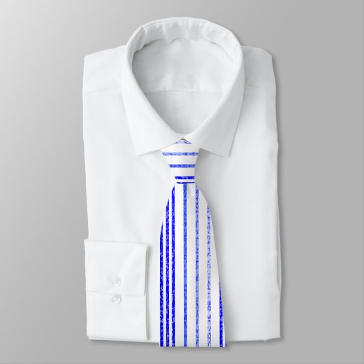 Dun Blauw gespikkelde verticale lijnpatroonpatroon Stropdas (Gebonden)