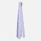 Dun Blauw gespikkelde verticale lijnpatroonpatroon Stropdas (Voorkant)