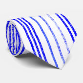 Dun Blauw gespikkelde verticale lijnpatroonpatroon Stropdas (Opgerold)