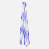 Dun Blauw gespikkelde verticale lijnpatroonpatroon Stropdas (Achterkant)