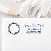 Dun blauw kerstterugzendadres politie etiket (Insitu)