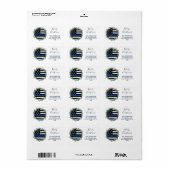 Dun blauw kerstterugzendadres politie etiket (Full Sheet)