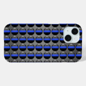 Dun blauwe lijn politie Case-Mate iPhone case (Achterkant (horizontaal))