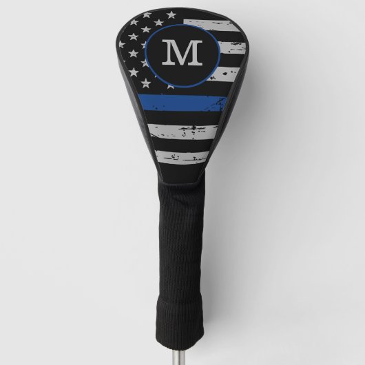 Dun blauwe lijn politie golfheadcover (Voorkant)