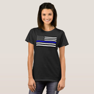 Dun blauwe lijn politie t-shirt