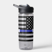 Dun blauwe lijn politie waterfles (Rechts)