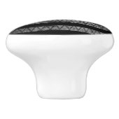 Dun blauwe lijnvlag van politie keramische knop (Zijkant)