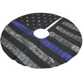 Dun blauwe lijnvlag van politie kerstboom rok (Gekanteld)