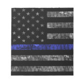 Dun blauwe lijnvlag van politie notitieblok (Voorkant)