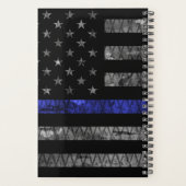 Dun blauwe lijnvlag van politie planner (Achterkant)