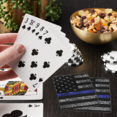 Dun blauwe lijnvlag van politie pokerkaarten (Insitu)