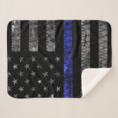 Dun blauwe lijnvlag van politie sherpa deken (Voorkant (horizontaal))