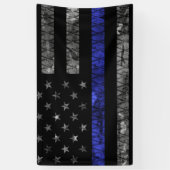 Dun blauwe lijnvlag van politie spandoek (Verticaal)