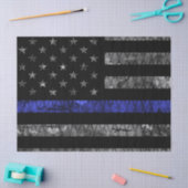 Dun blauwe lijnvlag van politie tissuepapier (Craft)